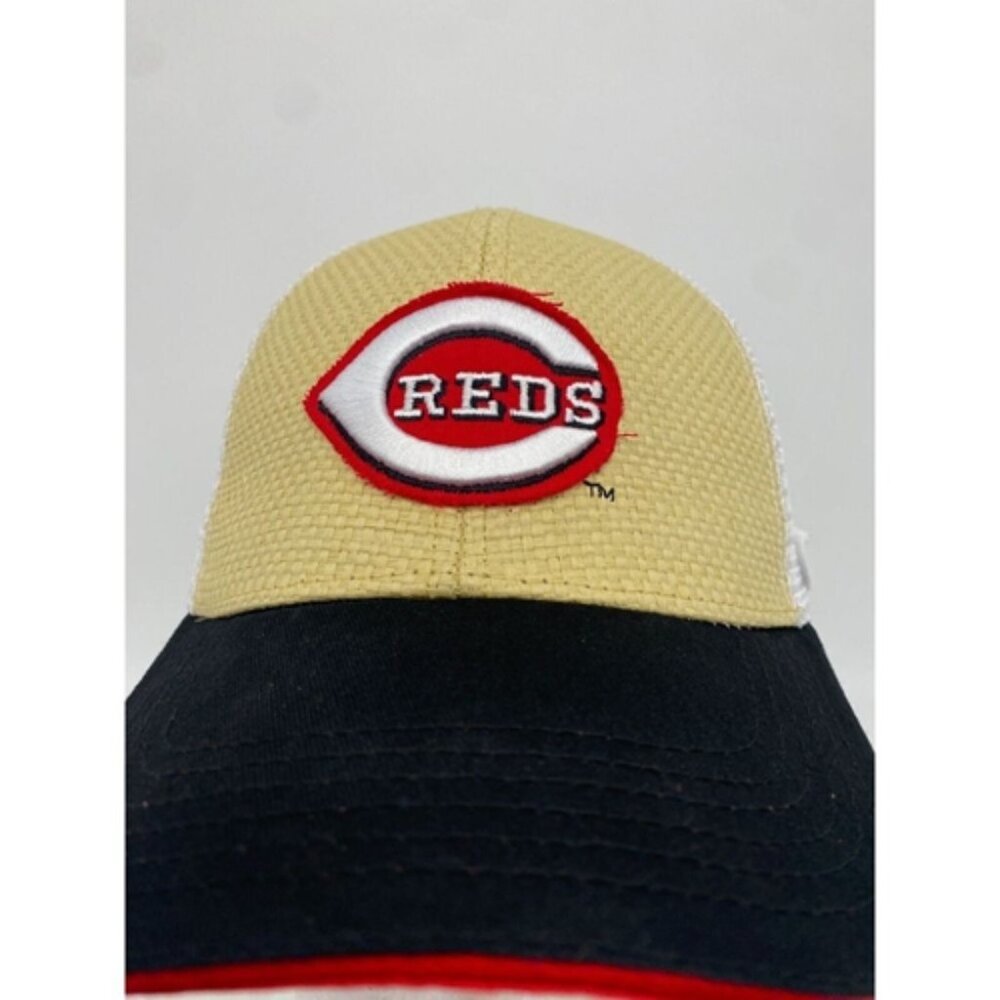 Cincinnati Red Hats Mens OSFA Tan Black Trucker Baseball Cap Montgomery Inn